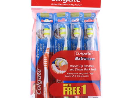 Colgate Extra Clean Toothbrush (Medium) Buy 3 Free 1 1pack Online Hot Sale