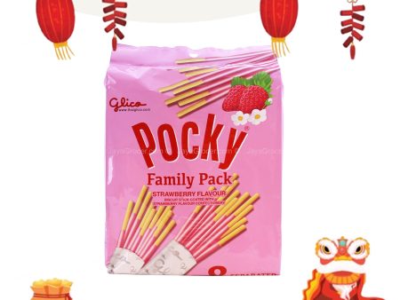 Glico Pocky Biscuit Stick Family Pack Strawberry Flavour 21g x 8 For Discount