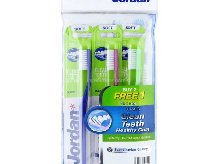 Jordan Classic Soft Toothbrush 3pcs pack Discount