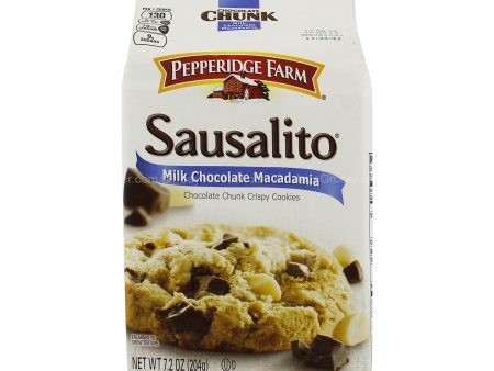 Pepperidge Farm Sausalito Milk Chocolate Chunks with Macadamia Crispy Cookies 204g For Sale