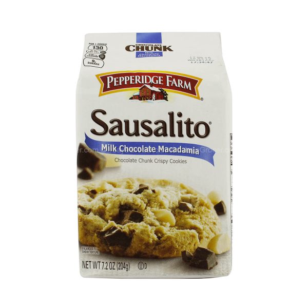 Pepperidge Farm Sausalito Milk Chocolate Chunks with Macadamia Crispy Cookies 204g For Sale