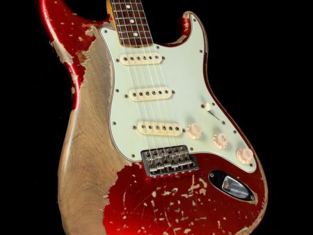 Used Fender Custom Shop Masterbuilt Jason Smith  64 Stratocaster Ultimate Relic Electric Guitar Candy Apple Red Online now