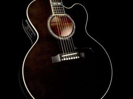 Used 2015 Gibson J-185 EC Hi-Performance Acoustic Guitar Trans Black Cheap